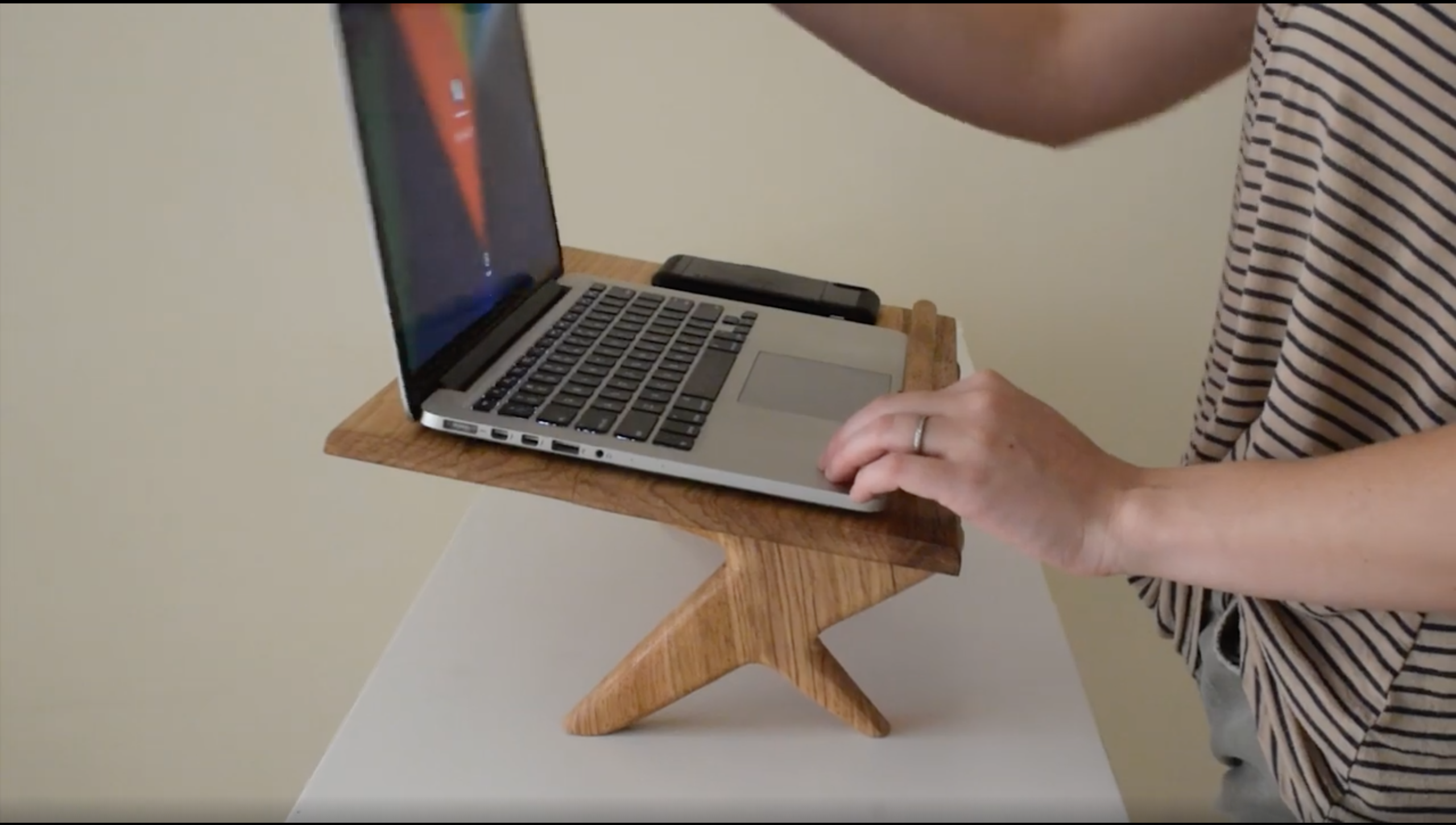 DIY Standing Laptop Desk Mid Century Modern HonestWork Designs